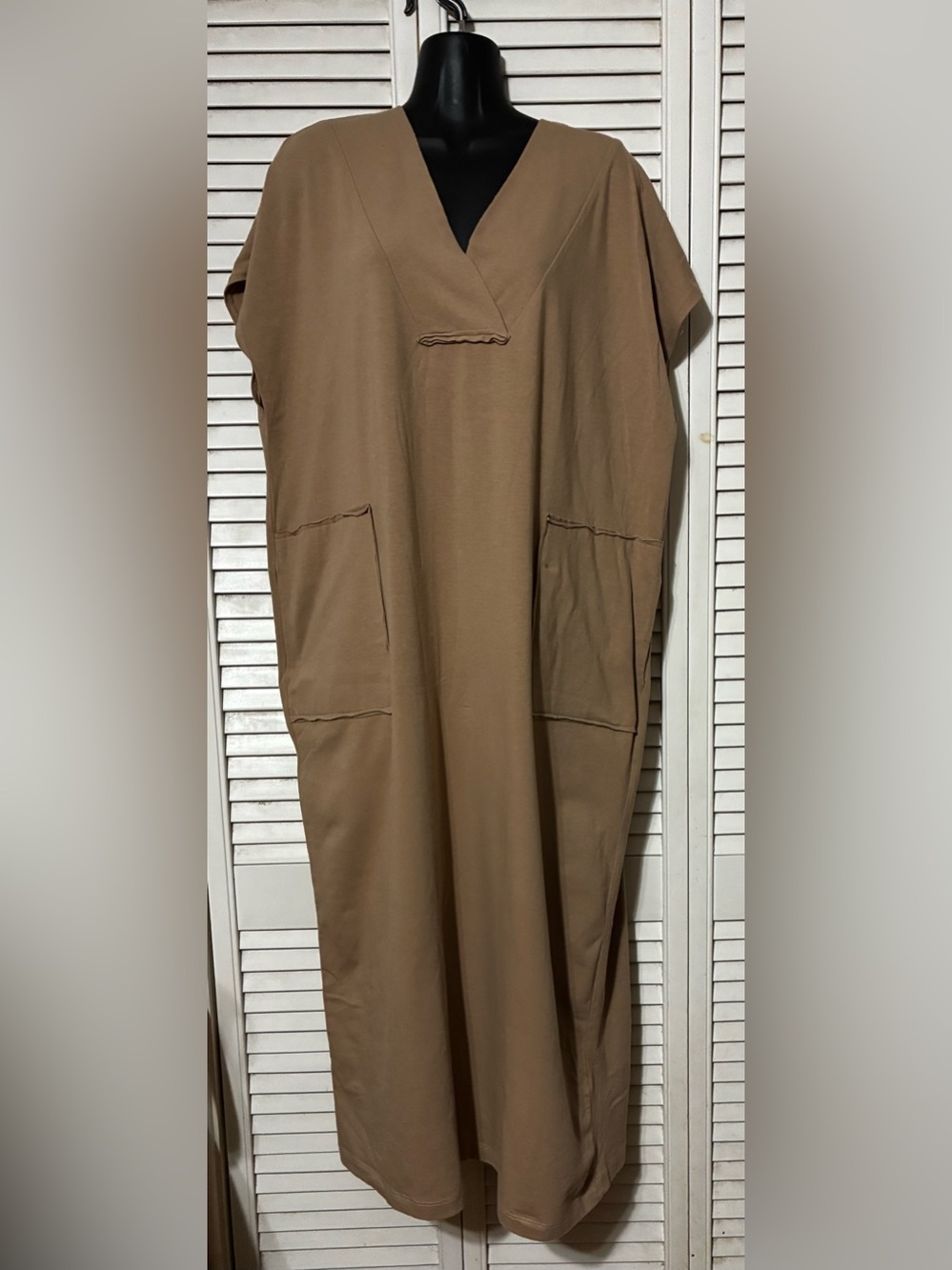 entro ladies camel colored dress in a Relaxed Cargo-Style